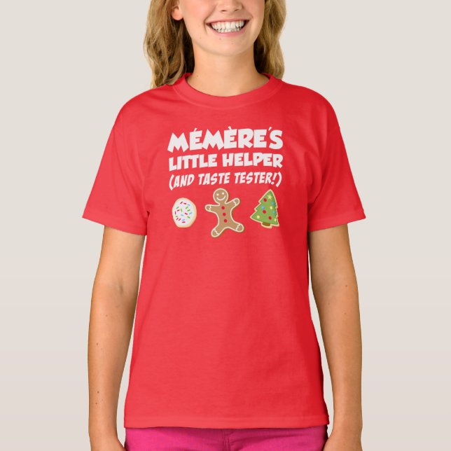 Camiseta Memere's Little Helper Christmas Cookies T-Shirt (Frente)