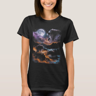 Camiseta Memes da Cena Noturna do Guaxinim Jimothy Uivando