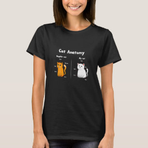 Camiseta Memes de Anatomia de Gatos Fofos e Animais de Esti