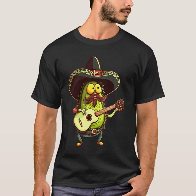 Camiseta Memes do Cara de Barba Abacate Barbudo Tocando Vio (Frente)