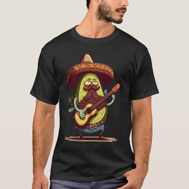 Camiseta Memes do Cara de Barba Abacate Barbudo Tocando Vio (Frente)