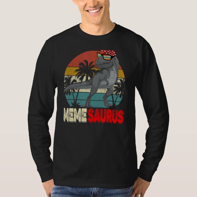 Camiseta Memesaurus Rex Dinosaur Meme Saurus Família da Mãe (Frente)