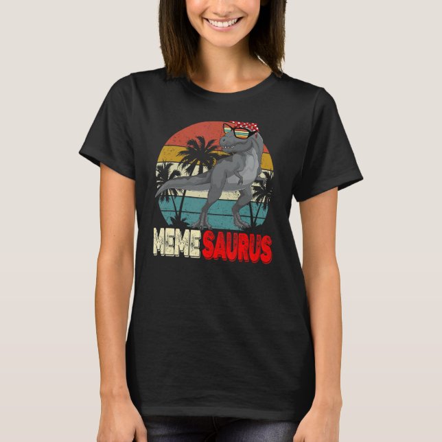 Camiseta Memesaurus Rex Dinosaur Meme Saurus Família da Mãe (Frente)
