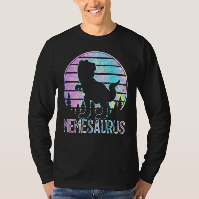 Camiseta Memesaurus Rex Dinosaur Meme Saurus Tye Die Matchi (Frente)