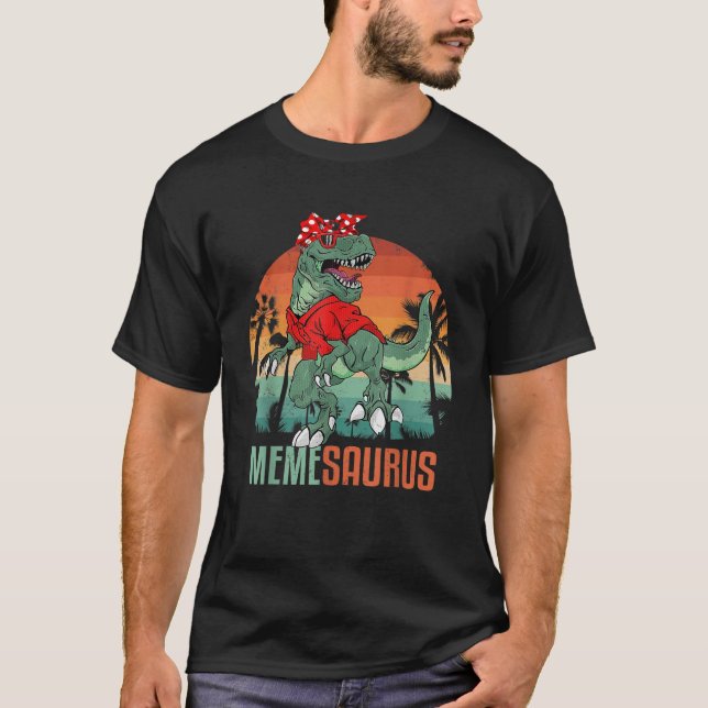 Camiseta Memesaurus T Rex Meme Saurus Dinosaur Wearing Sung (Frente)