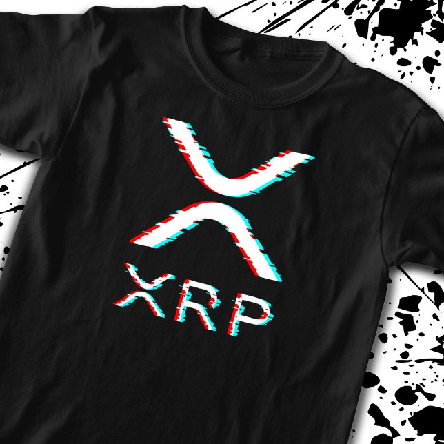 Camiseta Memória Crypto Currency XRP Glitch Cryptocurrency (Criador carregado)