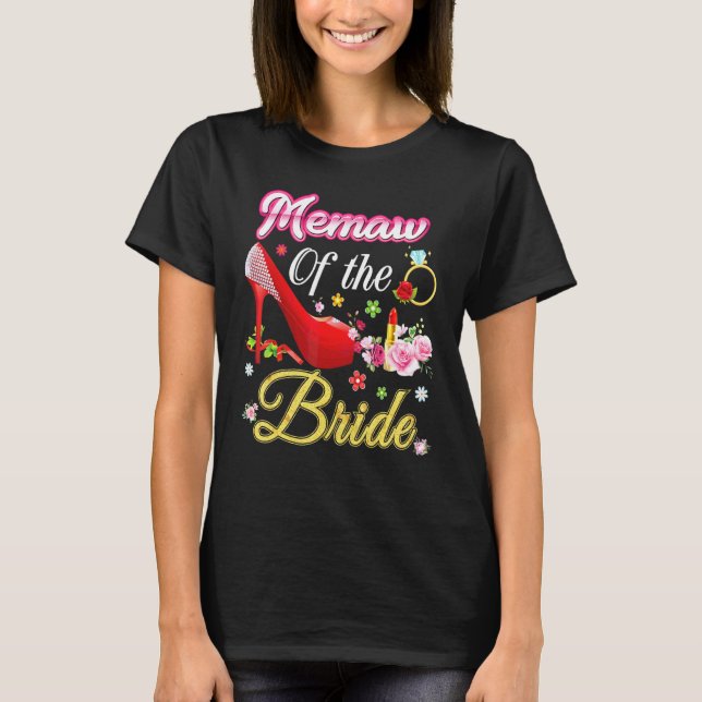 Camiseta Memória Da Noiva Feliz Calçado Rosa Flor De Casame (Frente)