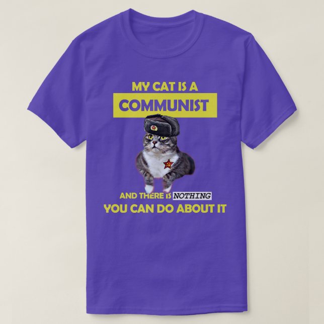 Camiseta Memória de Gato Comunista Soviética da URSS Meu Ga (Frente do Design)