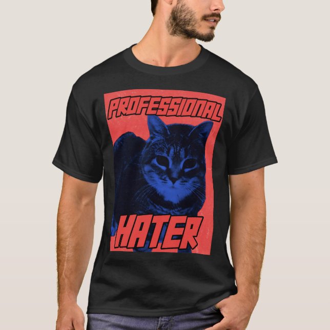 Camiseta Memória de gato de chapéu profissional (Frente)
