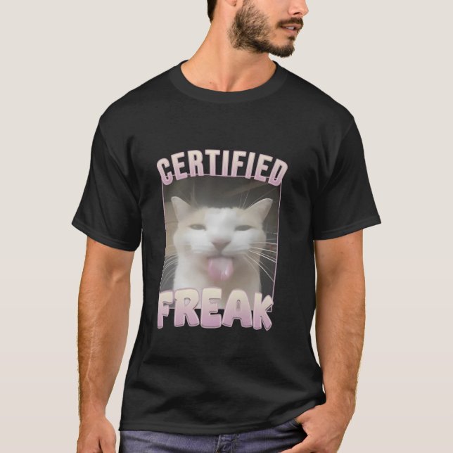 Camiseta Memória de Gato de Freak Certificado (Frente)