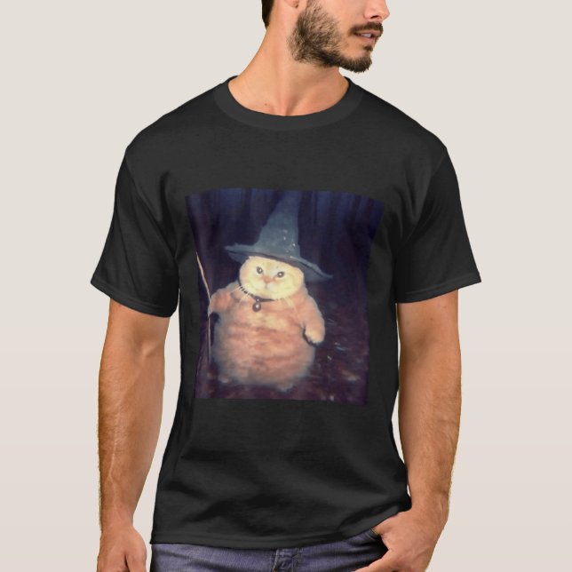 Camiseta Memória de Gato de Halloween do Assistente _1 (Frente)