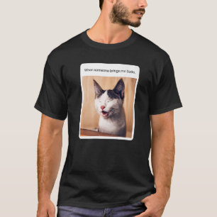 Camiseta Memória De Gato Quando Alguém Me Traz Soda
