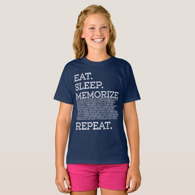 Camiseta Memória de Repetição de Memória de Repetição de Re (Frente Completa)