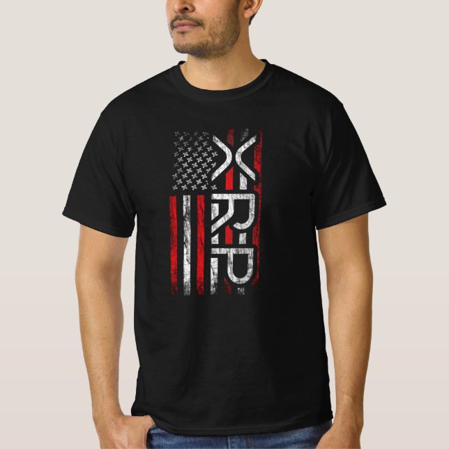 Camiseta Memória de Sinalizador Americano Crypto Cryptocurr (Frente)