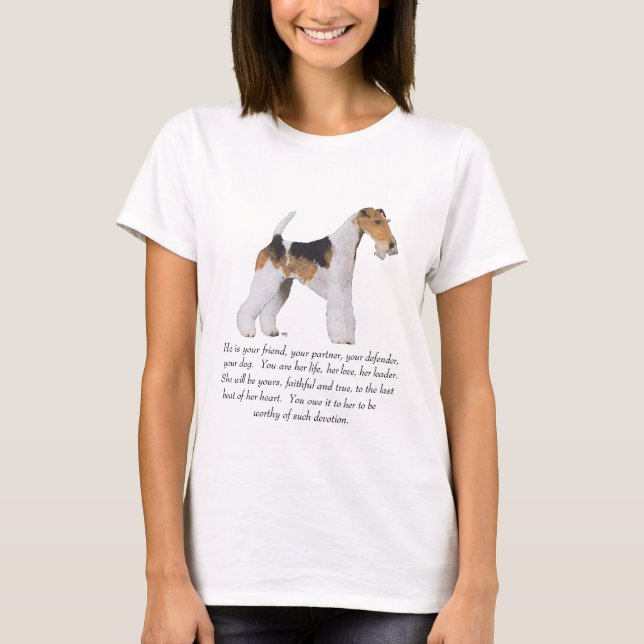 Camiseta Memória / Dedicação ao Wire Fox Terrier MACHO (Frente)