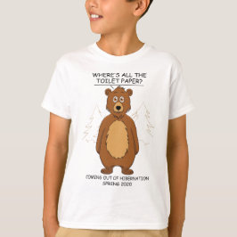 Camiseta Memória do Cartoon da Hibernação do Urso Engraçado