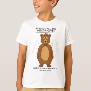 Camiseta Memória do Cartoon da Hibernação do Urso Engraçado