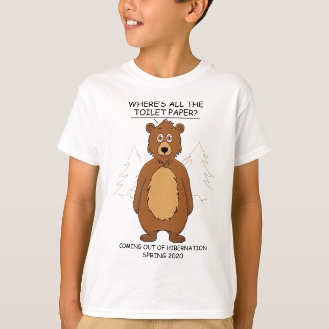 Camiseta Memória do Cartoon da Hibernação do Urso Engraçado (Frente)