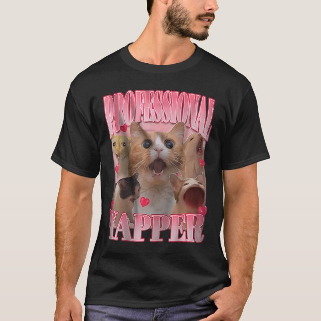 Camiseta Memória Engraçada de Gato Iapper Profissional (Frente)