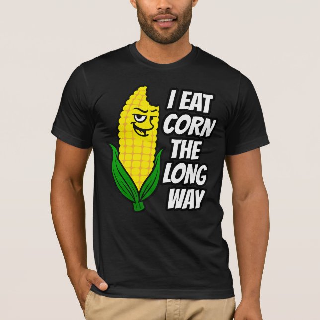 Camiseta Memória Engraçado - Comi Milho Longo Caminho (Frente)