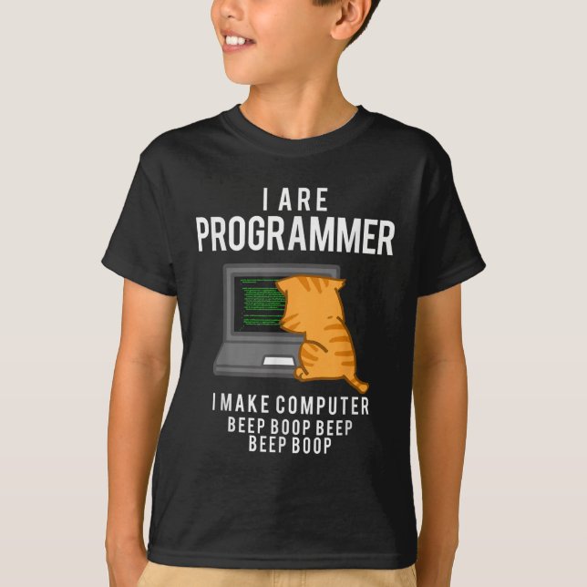 Camiseta Memória Engraçado do Programador de Cat do Computa (Frente)