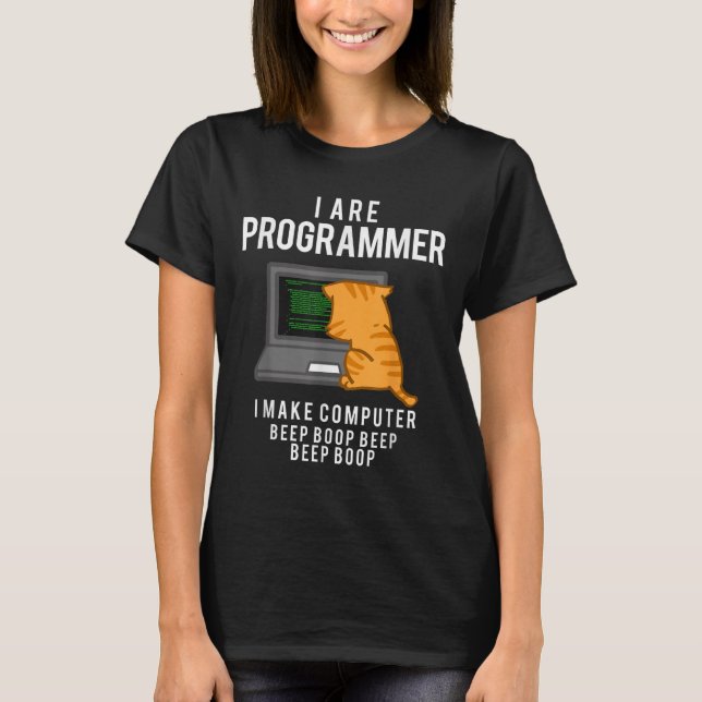 Camiseta Memória Engraçado do Programador de Cat do Computa (Frente)