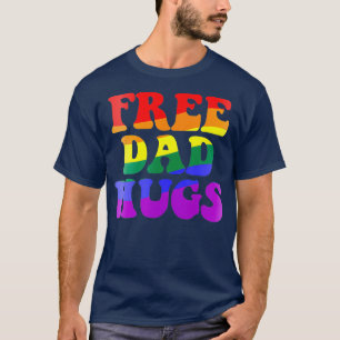 Camiseta Memória Rainbow PAI GRATUITA HUGS LGBT Pride Para