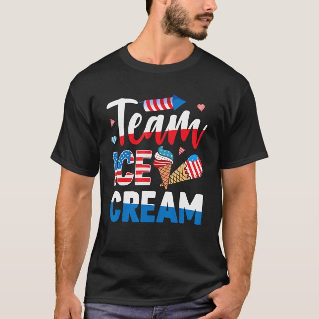 Camiseta Memorial 4th Day of July Holiday Patriotic Ice Cre (Frente)