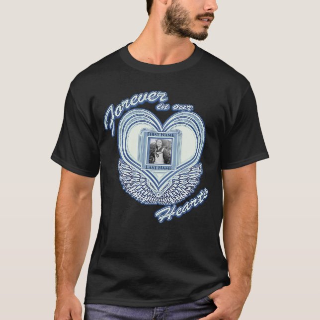Camiseta Memorial| Adicionar Asas de Anjo do Coração Fotogr (Frente)