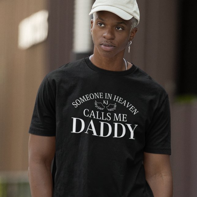 Camiseta Memorial Alguém No Céu Me Chama T-Shirt Pai (Memorial Someone In Heaven Calls Me Daddy T-Shirt
)