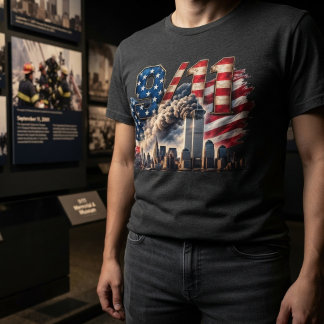Camiseta Memorial da Bandeira Americana das Torres Gêmeas 1