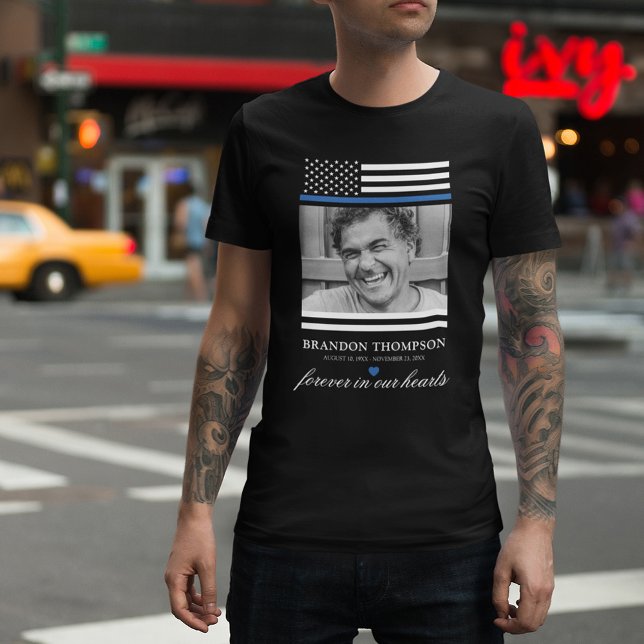 Camiseta Memorial da Polícia Thin Blue Line (Criador carregado)
