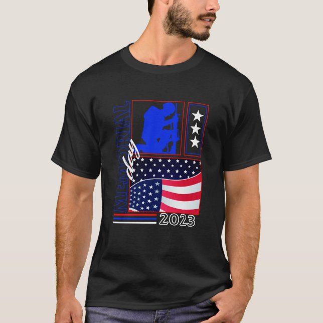Camiseta MEMORIAL DAY 2023 Thank You Father Grandpa USA Fla (Frente)