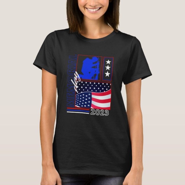 Camiseta MEMORIAL DAY 2023 Thank You Father Grandpa USA Fla (Frente)