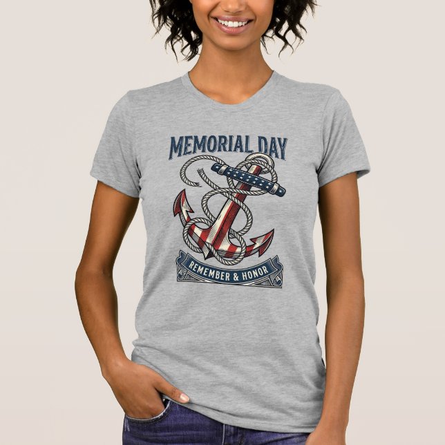 Camiseta Memorial Day Anchor Remember Honor Vintage Shirt_1 (Frente)