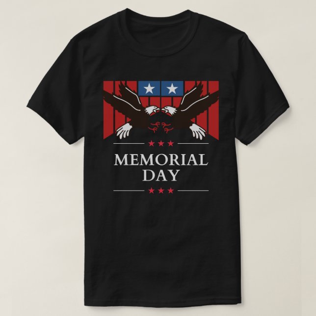 Camiseta Memorial Day Bald Eagle (Frente do Design)