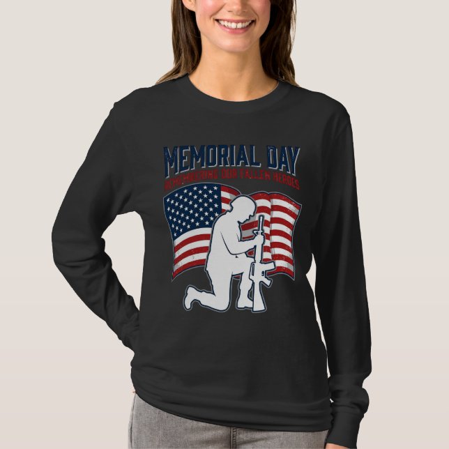 Camiseta Memorial Day Fallen Heroes Patriotic Soldier Shirt (Frente)