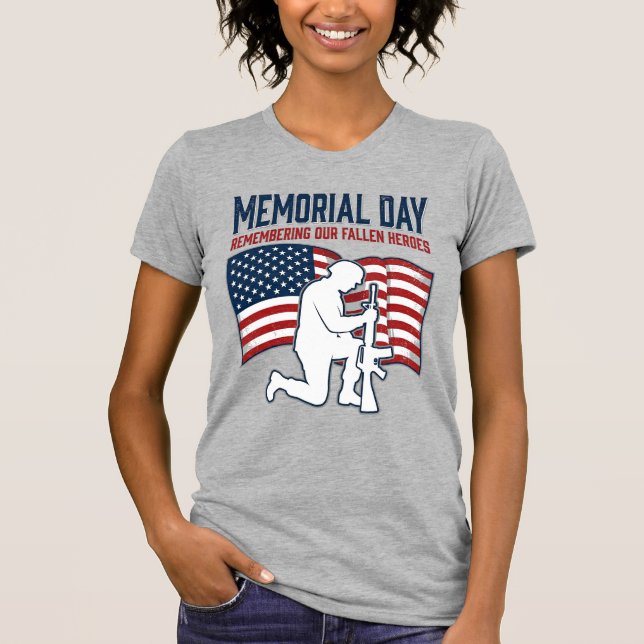 Camiseta Memorial Day Fallen Heroes Patriotic Soldier Shirt (Frente)