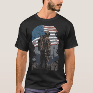 Camiseta Memorial Day Fallen Veteran Soldier American Flag
