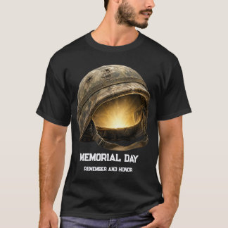 Camiseta Memorial Day Homenagem ao Capacete de Soldado Bril