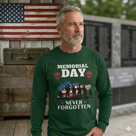 Camiseta Memorial Day Never Forgotten Patriotic Military