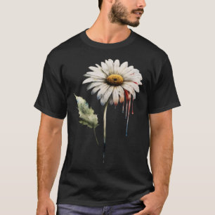 Camiseta Memorial Day Veteran Wife Daisy American Flag