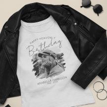 Camiseta Memorial de Aniversário de Foto Elegante