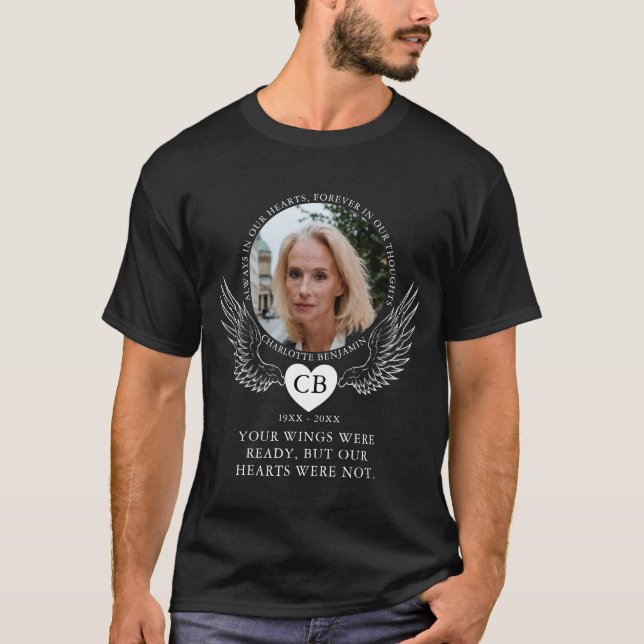 Camiseta Memorial de Foto e Anjo Wings (Frente)