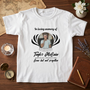 Camiseta Memorial de Fotos Personalizadas Elegante Preto Le