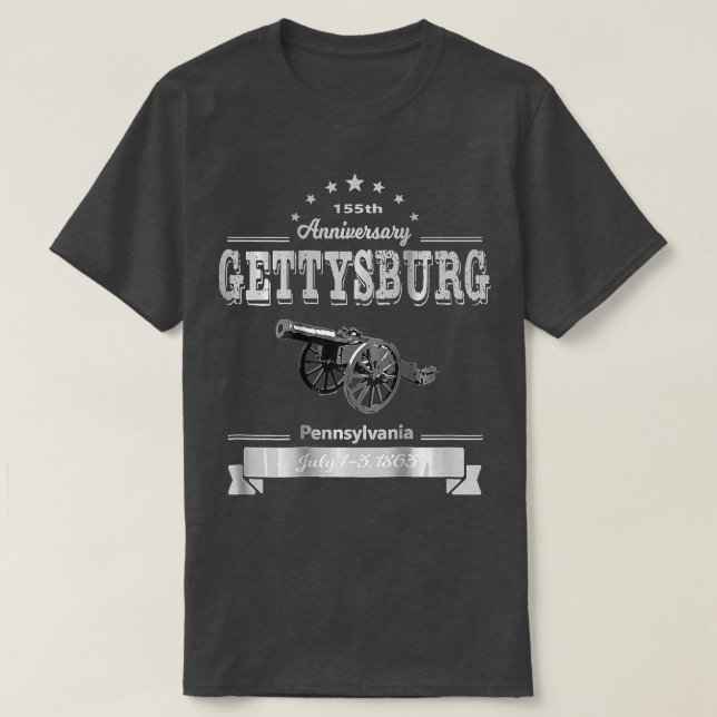 Camiseta Memorial do 155º Aniversário de Gettysburg (Frente do Design)