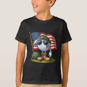 Camiseta Memorial do Bandeira Americano de Golfe de Saluz D