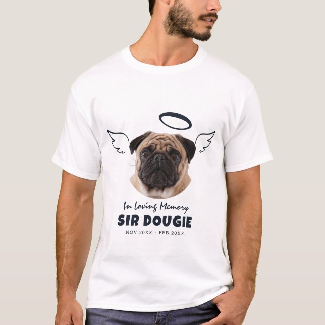 Camiseta Memorial Em Adoro Pet Angel Wings Foto (Frente)