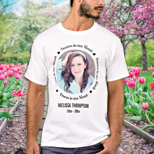Camiseta Memorial Fotográfico para sempre em nossos Coraç