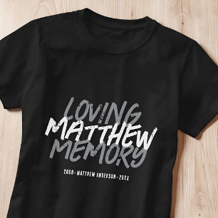 Camiseta Memorial Grunge Em Memória Carinhosa Personalizado